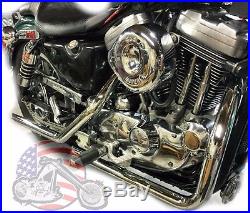 1 3/4 Chrome Slash Cut Custom Drag Pipes Exhaust 1986-2003 Harley Sportster XL