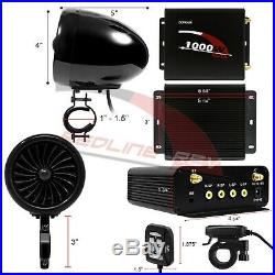1000W Amp Motorcycle Waterproof Bluetooth Stereo 4-Speakers Audio MP3 System ATV