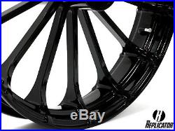 18 x 5.5 Talon Wheel & 180/55-18 Fat Front Tire Black 00-20 Harley Touring