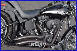 2 1/4 Big Radius Black Exhaust System Drag Pipes 1986-2017 Harley Softail