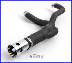 2-1 Black Heat Insulated Wrapped Exhaust Pipes 2 Into 1 Harley Big Twin Softail