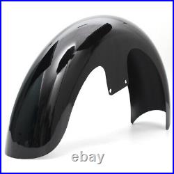 21 Wrap Front Fender Gloss Black For Harley Touring Electra Road Glide Baggers