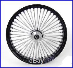 21 x3.5 BLACK FRONT WHEEL MAMMOTH 48 FAT SPOKES DUAL DISC 25MM ABS FIT HARLEY