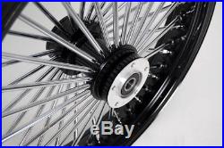 21 x3.5 BLACK FRONT WHEEL MAMMOTH 48 FAT SPOKES DUAL DISC 25MM ABS FIT HARLEY