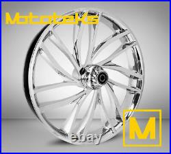 21X3.5 RISE MAG WHEEL CHROME FOR HARLEY TOURING BAGGER 00-UP With TIRE & ROTORS