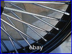 21x3.5 Fat Spoke Dual Disc Black Front Wheel Harley Flt Touring Baggers 00-07