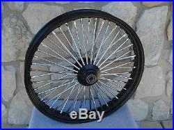 26 X 3.5 Black 48 Fat King Spoke Front Wheel For Harley Custom 1 Bearing