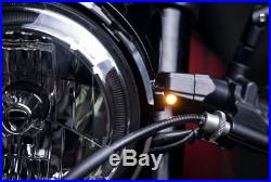 2x Motorrad LED Blinker Bullet Atto Dark Schwarz Getönt Glas Mini E-Geprüft Set