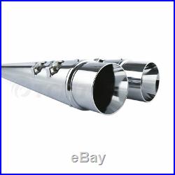 4 Megaphone Exhaust Pipes Mufflers Slip-On For Harley Electra Glide Road King