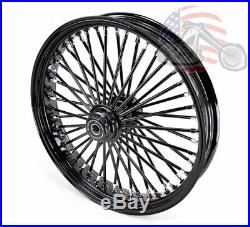48 King Fat Spoke 21 X 3.5 Front Wheel Black-Out Rim Harley Softail Wide Glide