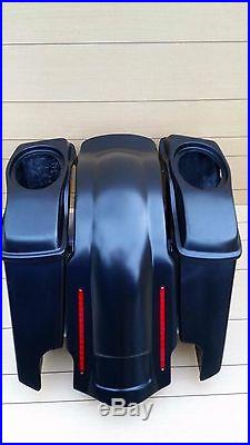 5extended Bags, 6x9 Lids And Led Rear Fender For Harley Davidson 1996-2013