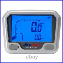 Acewell 3100 LCD Digital Motorcycle Car Buggy Tractor Speedometer & Tachometer