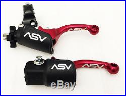 Asv Unbreakable F3 Red Shorty Clutch Brake Levers Dust Covers Crf250r Crf450r