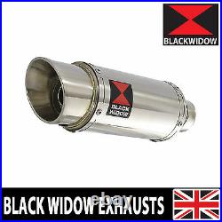 BLACK WIDOW STAINLESS STEEL EXHAUST SILENCER END CAN 200mm ROUND SLIP ON 200SS
