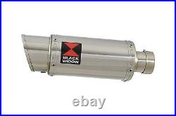 BLACK WIDOW STAINLESS STEEL EXHAUST SILENCER END CAN 200mm ROUND SLIP ON 200SS