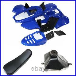 BLUE Plastics Fairing Fender Guard Kit Seat Fuel Tank 110cc Quad Dirt Bike ATV