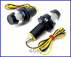 Bar End LED Indicators for 22mm 25mm 28mm Motorcycle Handlebars Easy Fit PAIR