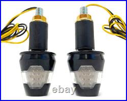 Bar End LED Indicators for 22mm 25mm 28mm Motorcycle Handlebars Easy Fit PAIR