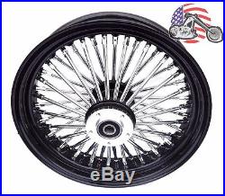 Black 16 X 3.5 48 Fat King Spoke Rear Wheel Rim Harley Touring Softail Bagger