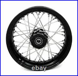 Black 40 Spoke 16 x 5 Rear Wheel Rim Harley 08-2018 Sportster Wide Tire Kit