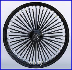 Black 48 King Spoke 21 x 2.15 Single Disc Narrow Glide Front Wheel XL Dyna FXR
