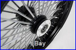 Black & Chrome 48 King Spoke 21 x 3.5 Front Wheel for Harley and Custom Models