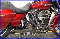 Black High Output Adjustable 2 into 1 Exhaust Pipe Header Harley Touring Bagger