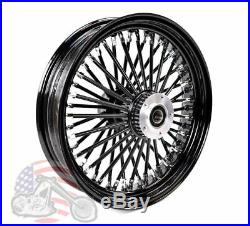 Black Out 18 X 3.5 48 Fat King Spoke Front Wheel Rim Harley Softail Custom