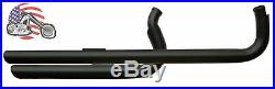 Black Shotgun Drag Exhaust Pipes With Heat Shields 2004-2020 Harley Sportster XL