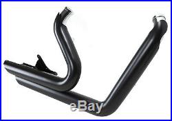 Black Staggered Shortshots Short Shots Exhaust Drag Pipes Harley Dyna FXD 06-17
