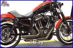 Black Staggered Shortshots Short Shots Exhaust Drag Pipes Harley Sportster XL
