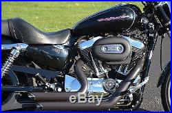 Black Staggered Shortshots Short Shots Exhaust Drag Pipes Harley Sportster XL