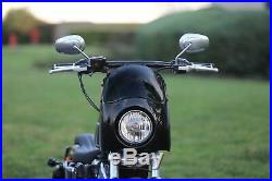 Burly Brand Black Outlaw Club Bike Sport Fairing Windshield Harley 35 39 41 49mm