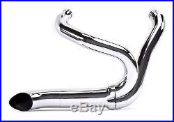 Chrome 2-1 Lake Side Pipe High Output Exhaust System Harley 86-17 Softail Dyna