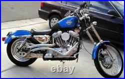 Chrome 2 Curvado Exhaust Big Radius Style Drag Pipes 86-03 Harley Sportster XL