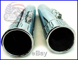 Chrome Milled 4 Slip-on Mufflers Set Exhaust Pipe 95-2016 Harley Touring Bagger