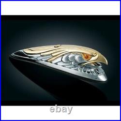 Chrome and Gold Eagle with Lighted Eyes For a Honda Goldwing GL1800