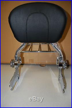 Detachable Backrest Sissybar Flat luggage Rack Harley Davidson Touring 97-08 2