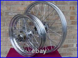For Harley Dyna Softail Std 40 Spoke 21 Front 16 Rear Chrome Wheels Parts