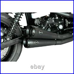 Harley FXD FXR Black S&S Exhaust System Side Dual Mufflers 2 Into 2 GN 550-0742