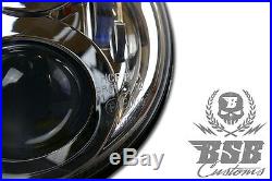 LED SCHEINWERFER 7 mit Zulassung Chrome Harley Davidson Road King BSB Customs
