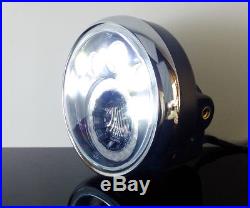 LED-SCHEINWERFER f. Motorrad Headlight/PHARE/Faro + Standlichtring, UNIVERSAL