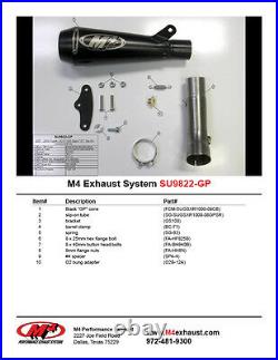 M4 Exhaust Suzuki GSXR1000 2007-2008 GP Mount Slip On system BLACK muffler