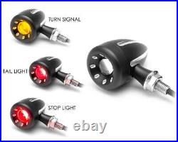 Motorcycle LED Rear Indicators Turn Signals Flashers with Stop Tail Run Lights