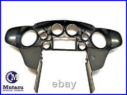 Mutazu Glossy Black Double DIN Inner Batwing Fairing for Harley Touring 98-13