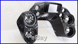 Mutazu Inner Front Fairing w Quad 6.5 Speaker pods Harley Road Glide 1998-2013