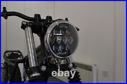 NEW Projector LED Motorbike Headlight Deep Chrome for Custom Retro Project Bike