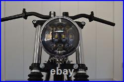 NEW Projector LED Motorbike Headlight Deep Chrome for Custom Retro Project Bike