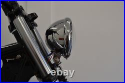 NEW Projector LED Motorbike Headlight Deep Chrome for Custom Retro Project Bike