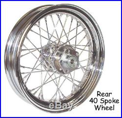 New Chrome 16 X 3 40 Spoke Rear Wheel Rim Harley Softail Dyna Sportster FXR
